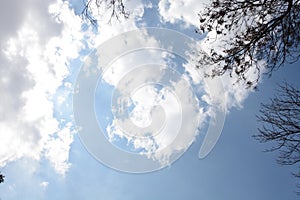 Blue sky and clouds backround