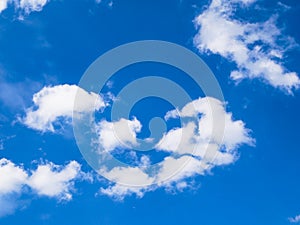 Blue sky, Clouds in the blue sky. Oxygen environment.