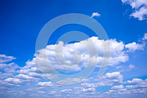 Blue sky with clouds, cloudy skyscape background photo