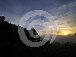 Blue sky with clouds form Tropical rainforest