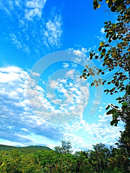 Blue sky with clouds in the sky in Indonesia photo