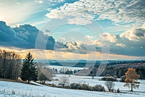 Blue sky with clouds and light summer breeze