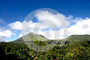 Blue sky clouds and mountains