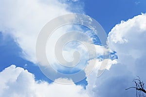 blue sky, clouds, nature background