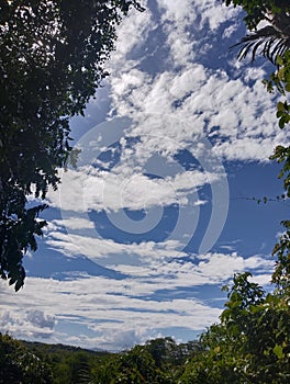 blue sky with clouds At noon