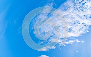 Blue sky and clouds at noon on clean air.