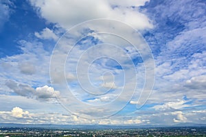 Blue sky and clouds over chiang mai city