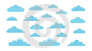 Blue Sky and Clouds Pattern, vector design Generative AI