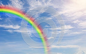 Blue sky and clouds with rainbow nature for background