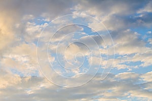 Blue Sky With Clouds Reflecting The Sun