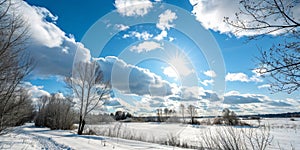 Blue Sky, Clouds and Sun