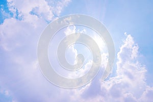 Blue sky with clouds sunlight