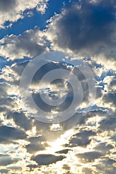 Blue sky with clouds on a sunny day