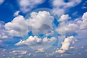 Blue sky with clouds on a sunny day