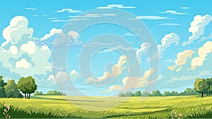 Blue sky clouds sunny day. Background design, Vector