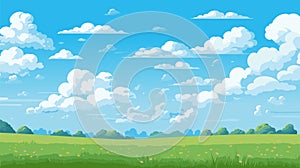 Blue sky clouds sunny day. Background design, Vector