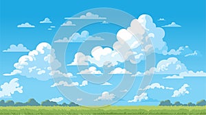 Blue sky clouds sunny day. Background design, Vector