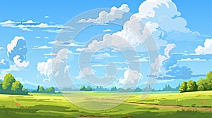 Blue sky clouds sunny day. Background design, Vector