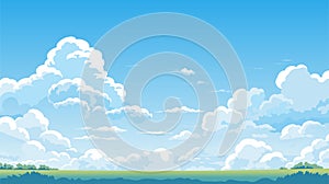 Blue sky clouds sunny day. Background design, Vector