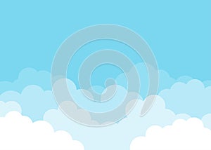 Blue sky with clouds on top vector background