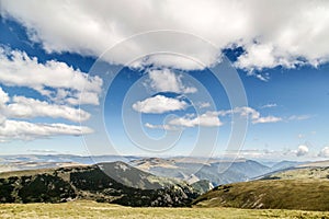 Blue sky with clouds on the Transalpina