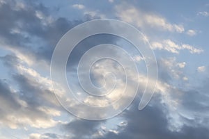 Blue sky and clouds in winter season