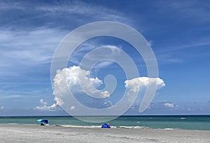 Blue sky and cloudscape over beach