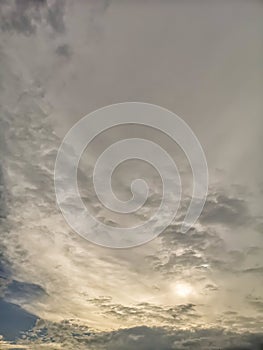 Blue sky in cloudy day