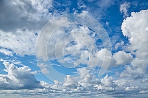 Blue sky with cumulus clouds