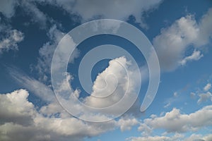 Blue sky with cumulus clouds