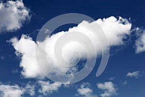 Blue sky with cumulus white clouds as nature background