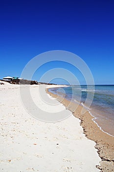 Blue sky and empty beach