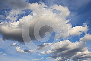 Blue sky with feathery clouds