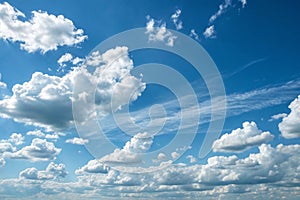 Blue Sky with Fleecy Clouds