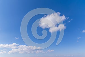 Blue sky and fluffy tiny clouds background and pattern