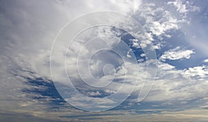 Blue sky with fluffy white clouds