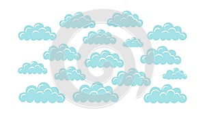 Blue Sky Fluffy White Clouds Seamless Pattern, vector design Generative AI