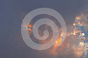 Blue sky full of fireworks exploding