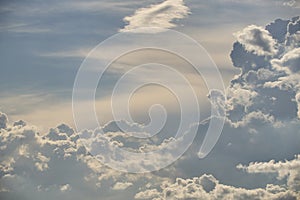 Blue sky full of white clouds, storm day