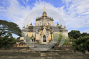 Blue sky in Giant temple in Bagan ancient town