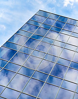 Blue Sky Glass Building Reflection