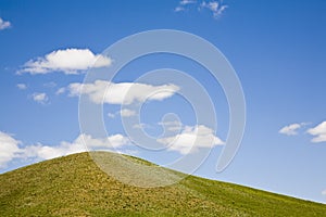 blue sky and grassland