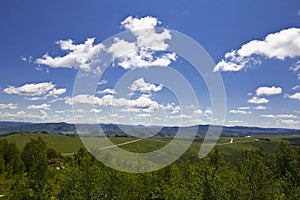 Blue sky and grassland