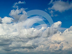 Blue sky and heap white cloud