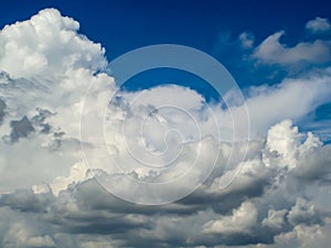 Blue sky and heap white cloud