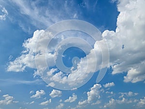 blue sky high abstract shape clouds background in summer gradient light beauty background. beautiful bright cirrostratus cloud and