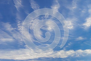 Blue sky with high cirrus clouds to change weather