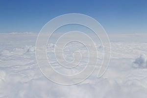 blue sky high view from airplane clouds shapes