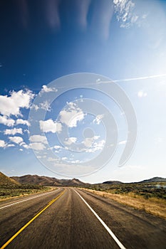 Blue Sky Over Empty Highway