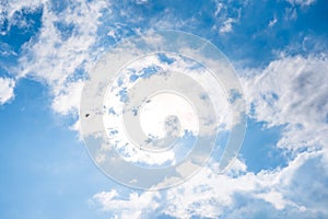 Blue sky and lots small clouds